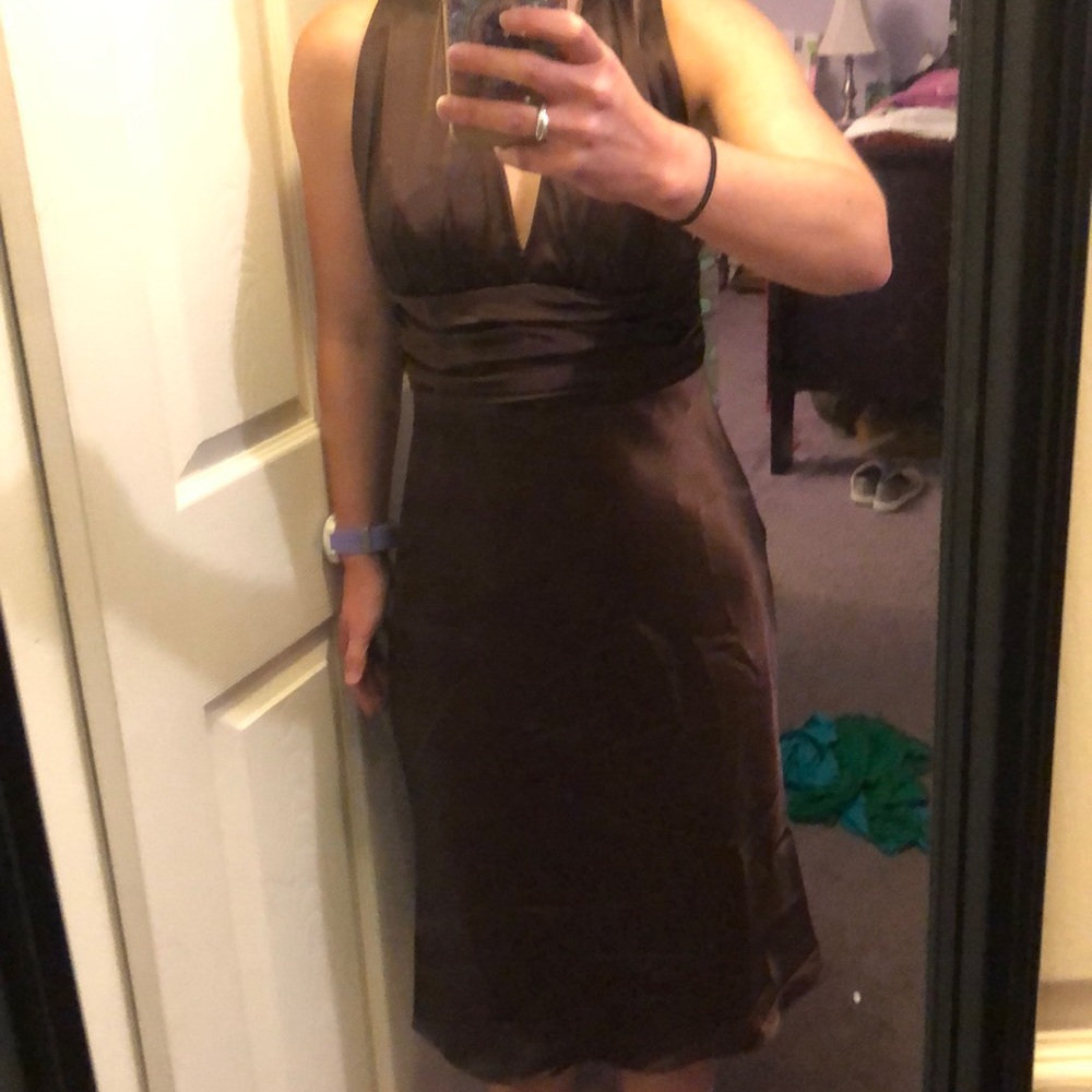 Brown knee length dress